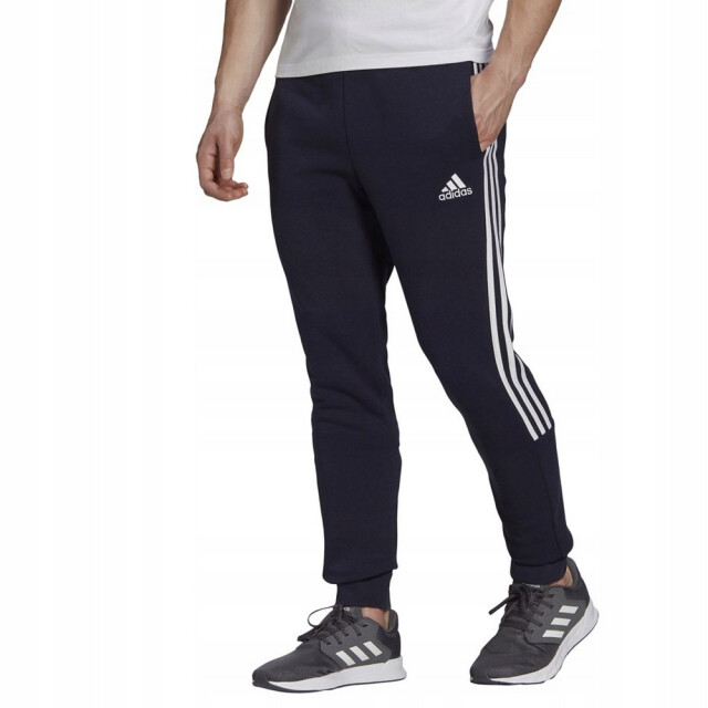 Adidas Heren essentials fleece 3 strepen tapered leg joggingbroek UTPP2007_navyblue large