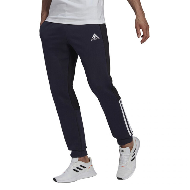 Adidas Heren essentials fleece colour block joggingbroek UTPP654_navyblue large