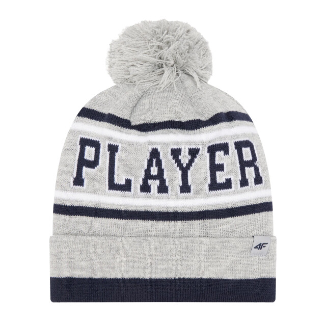 4F Kinder/kinder pom pom muts UTPP630_grey large