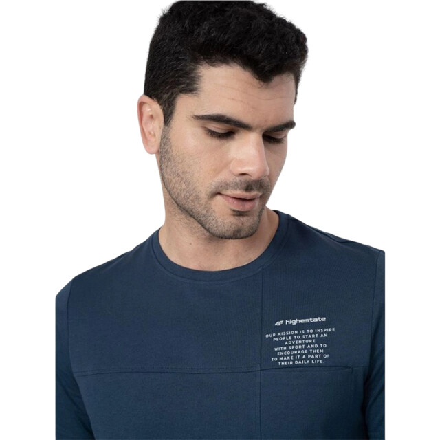 4F Heren bedrukt normaal t-shirt UTPP1538_navyblue large