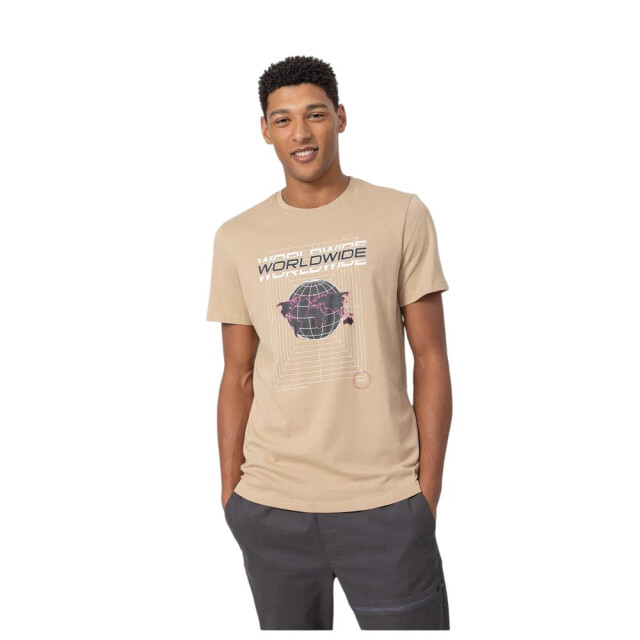 4F Heren globe t-shirt UTPP1747_beige large