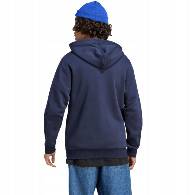 Adidas Heren essentials gestreepte fleece full zip hoodie UTPP1652_navyblue large