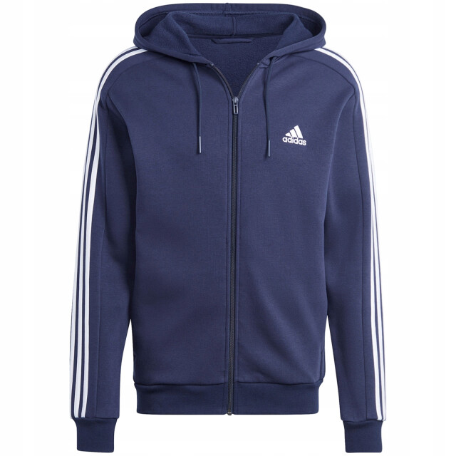 Adidas Heren essentials gestreepte fleece full zip hoodie UTPP1652_navyblue large