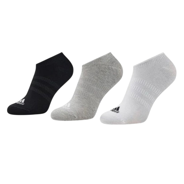 Adidas Unisex adult thin & light no-show sokken (set van 3) UTPP1408_whiteblackgrey large