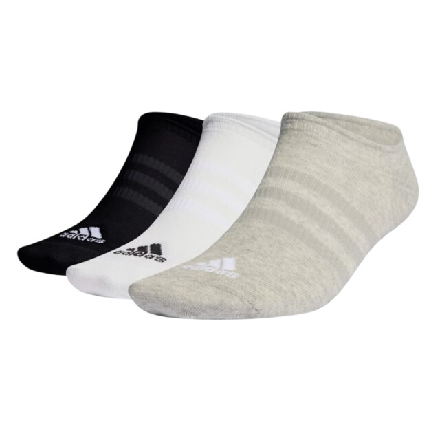 Adidas Unisex adult thin & light no-show sokken (set van 3) UTPP1408_whiteblackgrey large