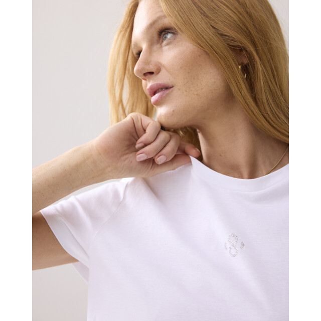 Summum 3s5185-30714 110 rhine stone logo tee white 3s5185-30714 110 large