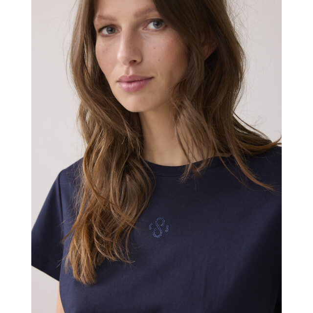 Summum 3s5185-30714 495 rhine stone logo tee midnightblue 3s5185-30714 495 large