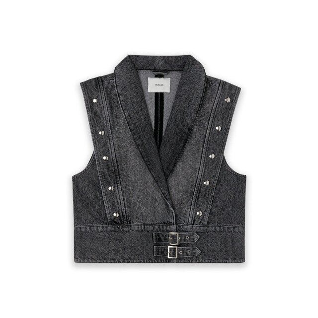 Homage to Denim H-cw25m65 waistcoat with belt and studs H-CW25M65 Gilet With Belt and Studs large