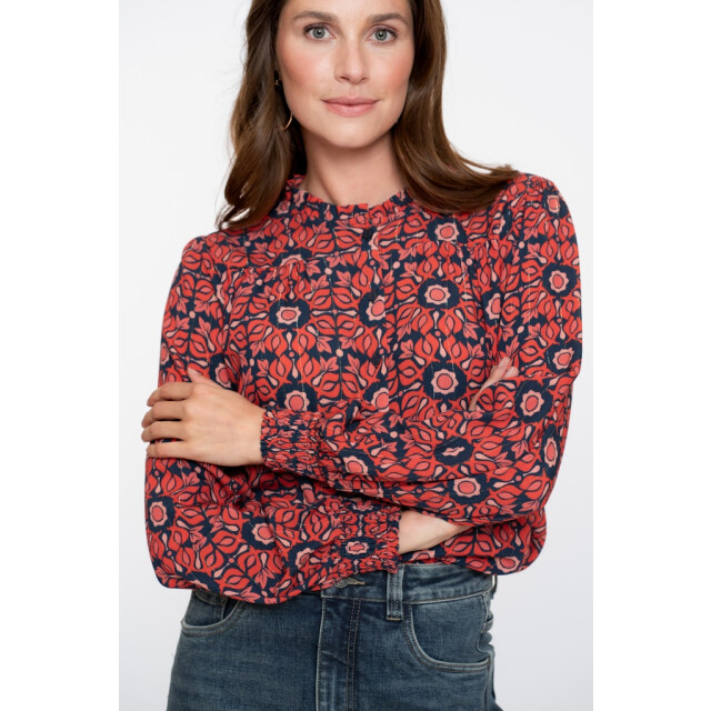 Geisha blouse print 53611-20 420 /blue 06615.620.0006 large