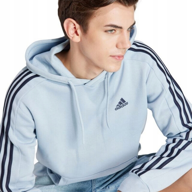 Adidas Heren essentials 3 stripes fleece hoodie UTPP3675_blue large