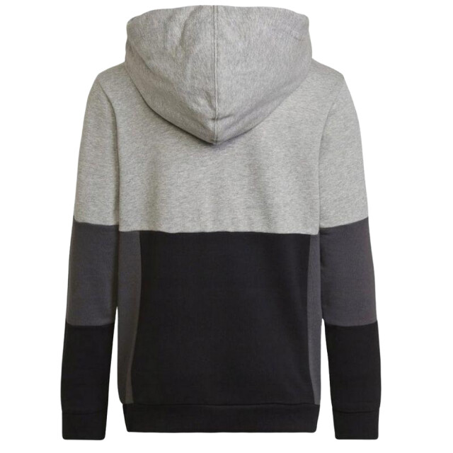 Adidas Childrens/kids kleurblok hoodie UTPP2744_blacksilvergrey large Adidas Childrens/kids kleurblok hoodie UTPP2744_blacksilvergrey large