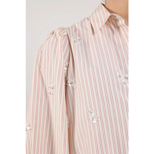 Nukus Nkf02096 287 jolies blouse stripe offwhite/dusty pink NKF02096  287 large