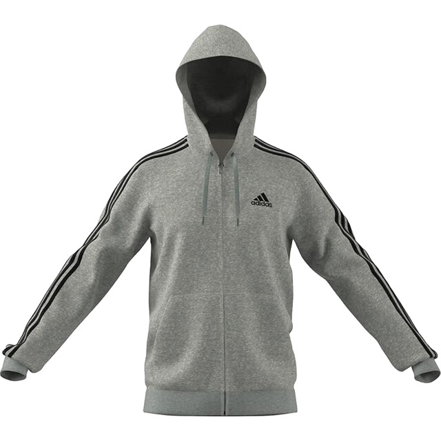 Adidas Heren essentials 3 stripes fleece hoodie UTPP1390_greysilver large