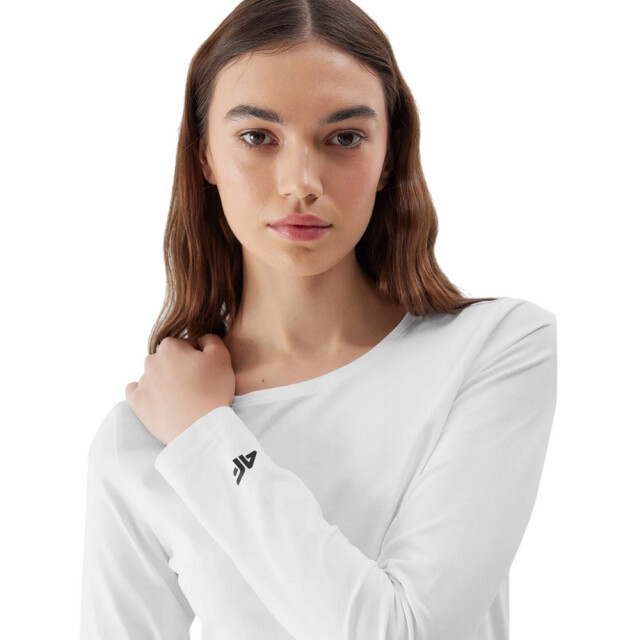 4F Dames f218 effen slim t-shirt met lange mouwen UTPP157_white large