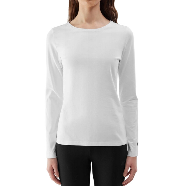 4F Dames f218 effen slim t-shirt met lange mouwen UTPP157_white large