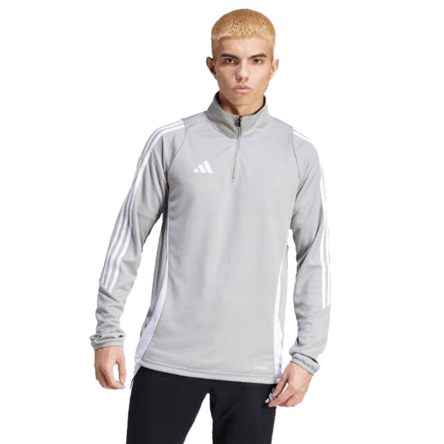 Adidas Heren tiro 24 quarter zip trainings sweatshirt UTPP2379_greysilver large