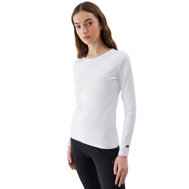 4F Dames f218 effen slim t-shirt met lange mouwen UTPP157_white large