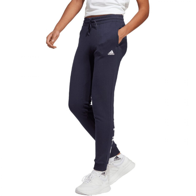 Adidas Dames essentials french terry linear cuffed joggingbroek UTPP3361_navyblue large
