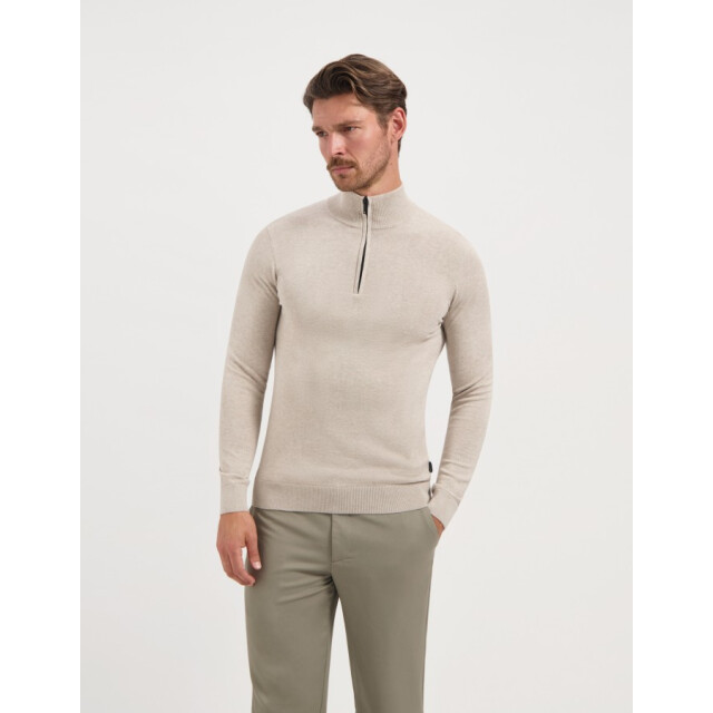 Saint Steve Cas 19480 20006 sand melange heren half zip trui 20006 Sand Melange/CAS 19480 large