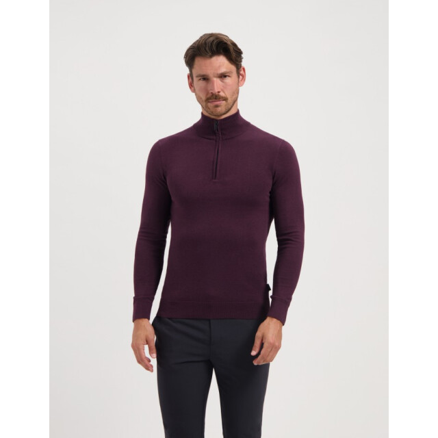 Saint Steve Cas 19480 80012 plum melange heren  half zip trui 80012 Plum Melange/CAS 19480 large Saint Steve Cas 19480 80012 plum melange heren  half zip trui 80012 Plum Melange/CAS 19480 large