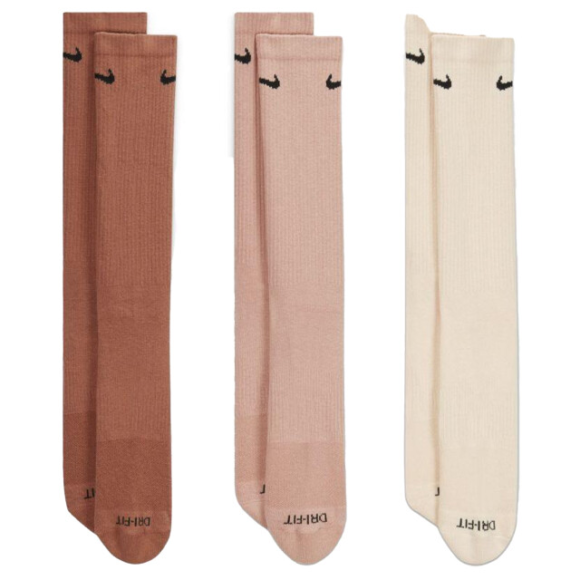 Nike Uniseks adult everyday plus gewatteerde sokken set (set van 3) UTPP6966_brown large