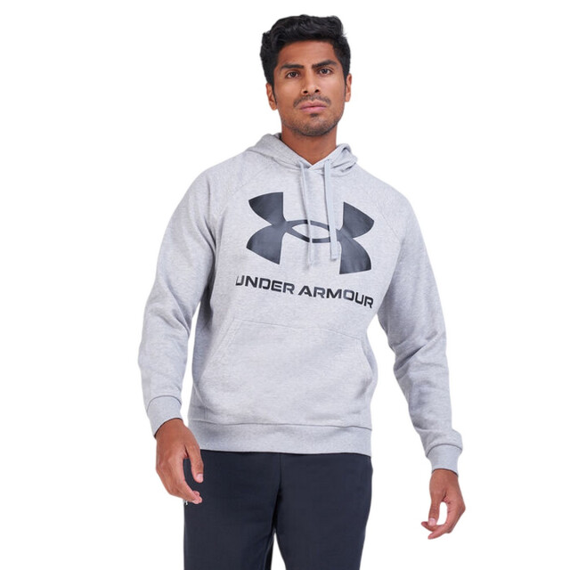 Under Armour Heren rival groot logo fleece training hoodie UTPP5542_grey large
