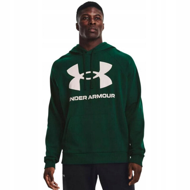 Under Armour Heren rival groot logo fleece training hoodie UTPP5542_darkgreen large