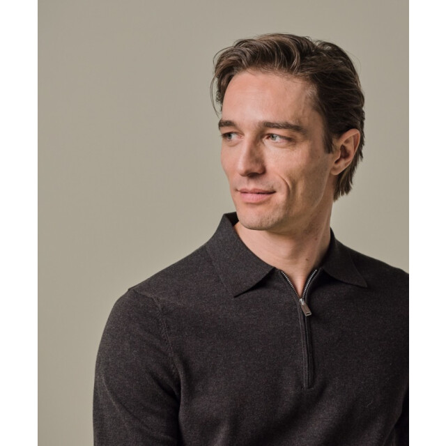 Profuomo Ppwj30012c h heren polo trui met halfzip - profu H/PPWJ30012C large