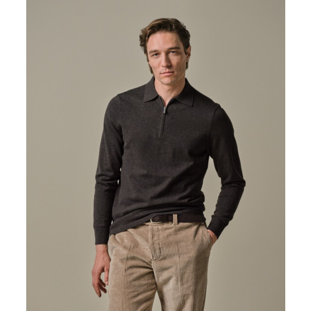 Profuomo Ppwj30012c h heren polo trui met halfzip - profu H/PPWJ30012C large