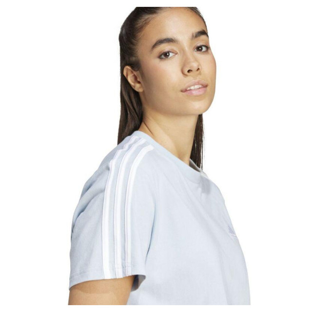 Adidas Dames essentials 3 strepen single jersey gewaad top UTPP3674_blue large