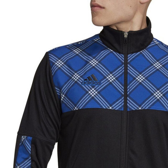 Adidas Heren tiro geruit trainingsjack met logo UTPP4615_blackblue large Adidas Heren tiro geruit trainingsjack met logo UTPP4615_blackblue large