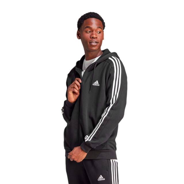Adidas Heren 3 stripes full zip hoodie UTPP3756_black large Adidas Heren 3 stripes full zip hoodie UTPP3756_black large