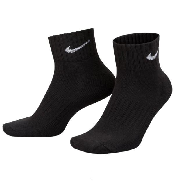 Nike Uniseks adult waarde kwart katoenen sokken (pak van 3) UTPP375_black large