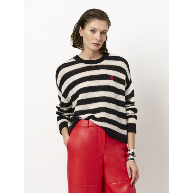 Dante 6 D6 ariama stripe striped sweater D6 Ariama Stripe Striped Sweater/9950 Black Cream large Dante 6 D6 ariama stripe striped sweater D6 Ariama Stripe Striped Sweater/9950 Black Cream large