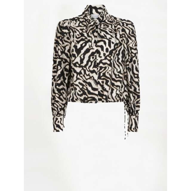 Dante 6 D6 cheska printed pussy bow blouse D6 Cheska Printed Pussy Bow Blouse/9950 Black Cream large