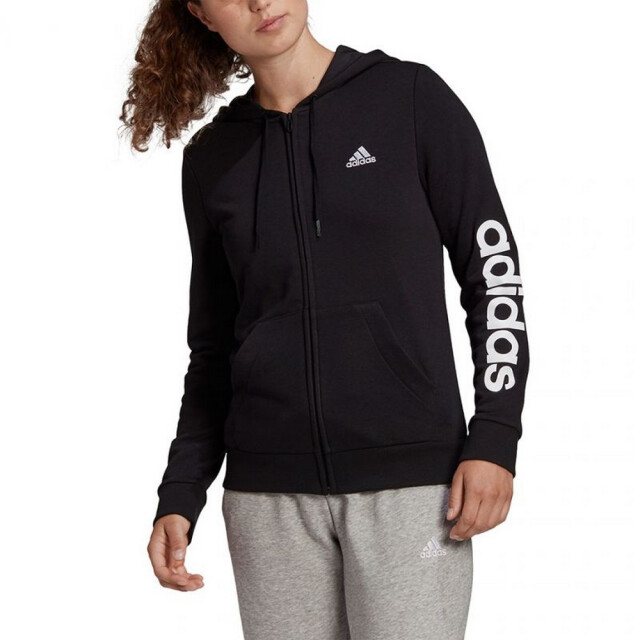 Adidas Dames essentials linear full zip hoodie UTPP428_black large