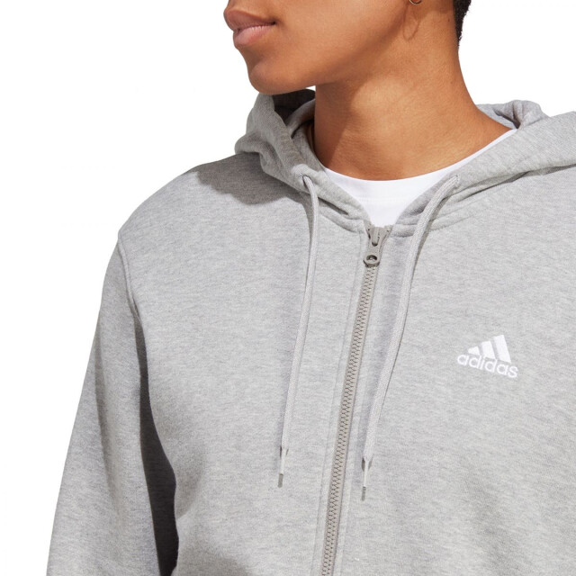 Adidas Dames essential linear french terry full zip hoodie UTPP3353_grey large Adidas Dames essential linear french terry full zip hoodie UTPP3353_grey large