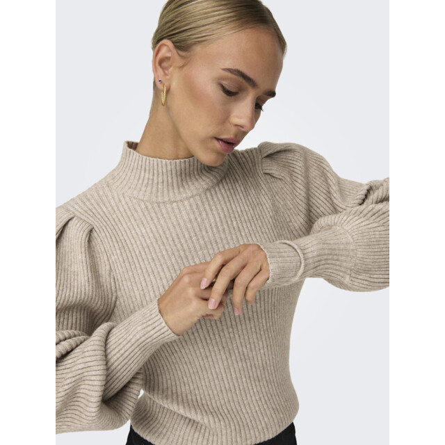Only onlkatia l/s highneck pullover knt 15232494 mocha meringue 06711.881.0007 large
