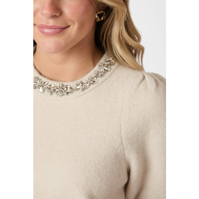 Neo Noir maia stone knit blouse 162914 124 ivory 06712.170.0020 large