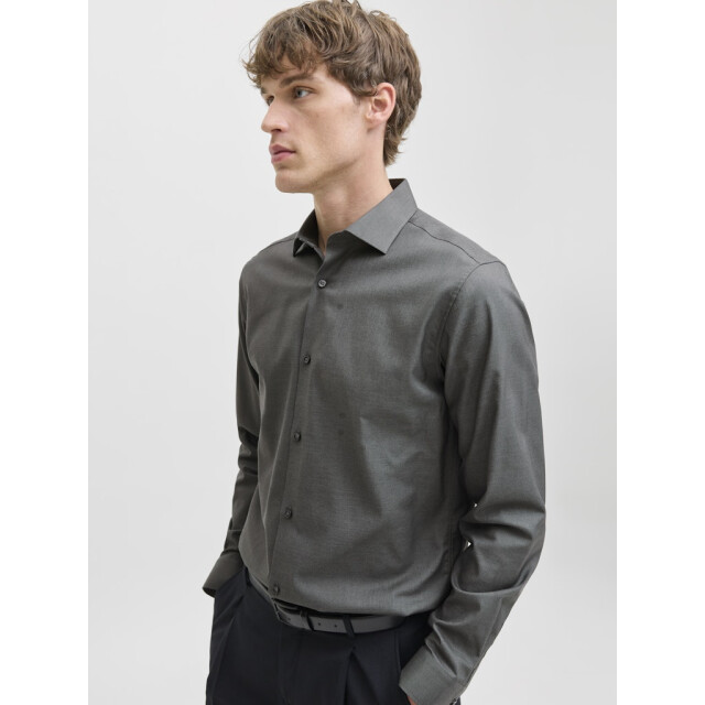 Jack & Jones jprblaparker shirt l/s noos 12227385 dark grey melange 05631.970.0060 large