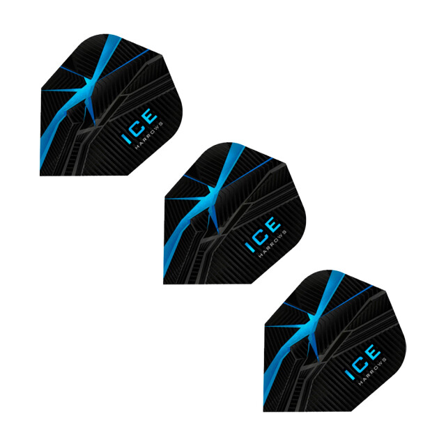 Harrows Ice contrast detail dart flights (set van 3) UTPP4711_blueblack large