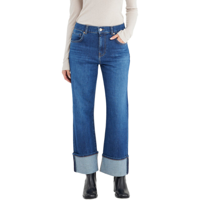 C.O.J. Denim Mid waist straight astra blue Ruby-216 large