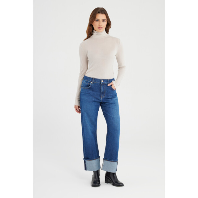 C.O.J. Denim Mid waist straight astra blue Ruby-216 large