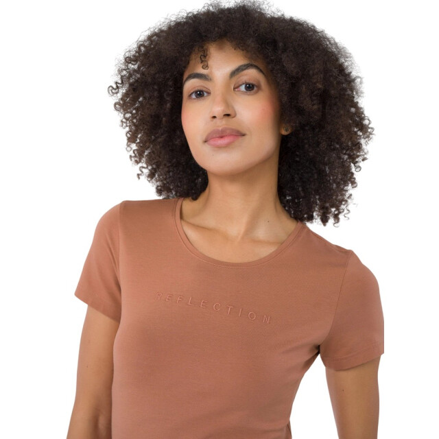 4F Dames h4z22 tekst regular t-shirt UTPP1739_orange large