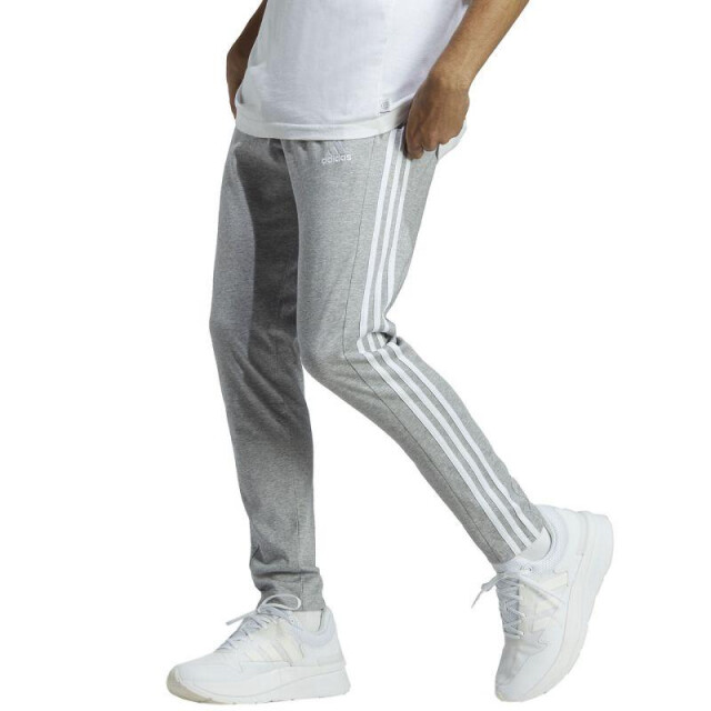 Adidas Heren essentials single jersey 3 strepen open hem tapered joggingbroek UTPP3572_greysilver large