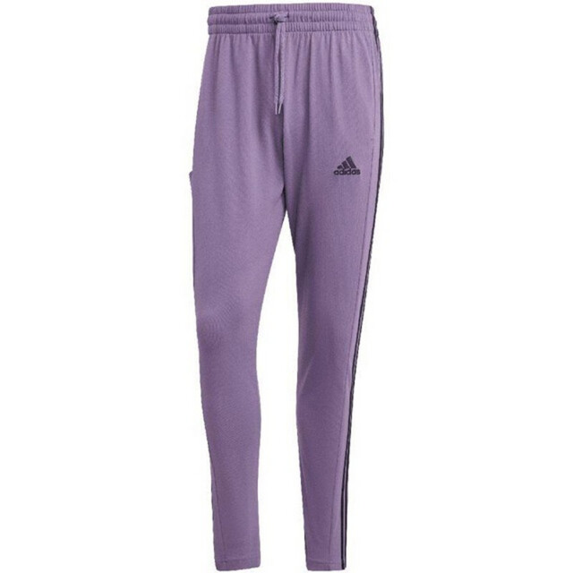 Adidas Heren essentials single jersey 3 strepen open hem tapered joggingbroek UTPP3589_violet large