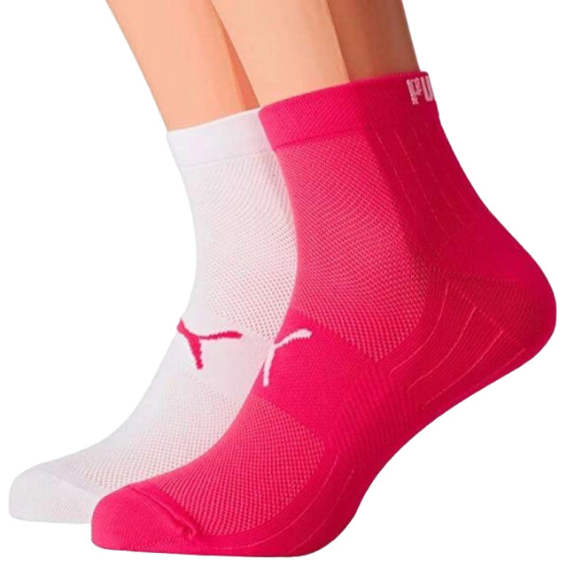 Puma Dames embleem enkelsokken (set van 2) UTPP3667_whitepink large