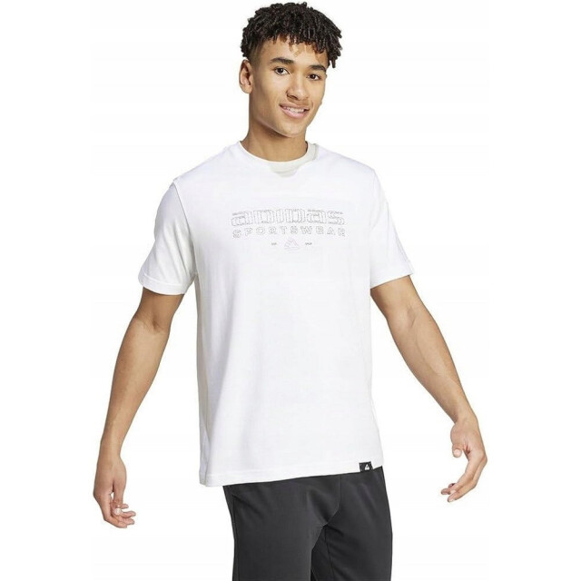 Adidas Heren tech lineair t-shirt UTPP5386_white large