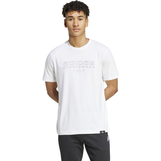 Adidas Heren tech lineair t-shirt UTPP5386_white large