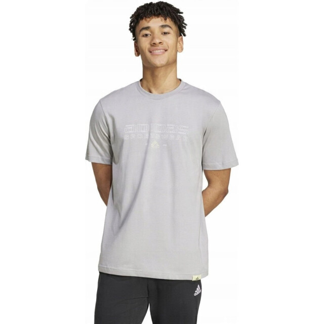 Adidas Heren tech lineair t-shirt UTPP5386_grey large